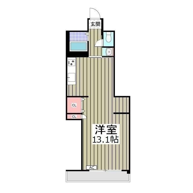三田向原コーポ(ワンルーム/3階)の間取り写真
