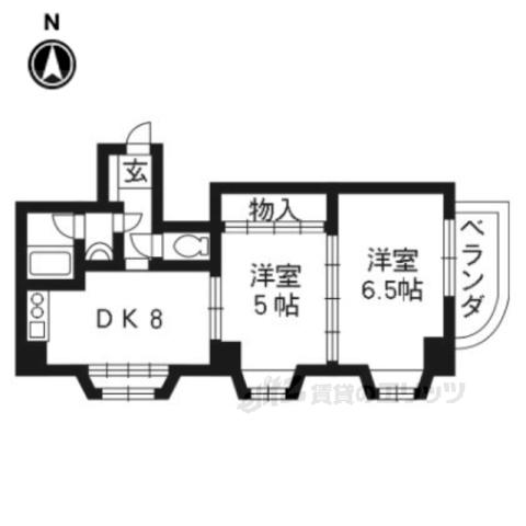 シャトー・エスポワール(2DK/2階)の間取り写真
