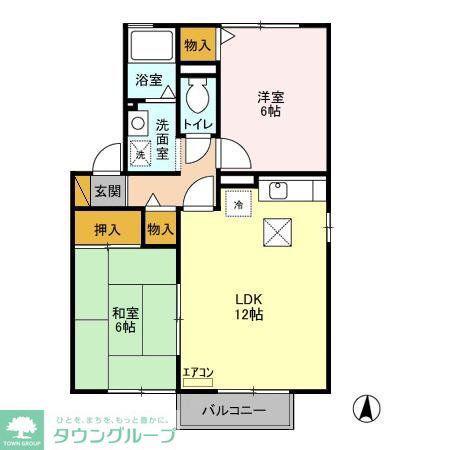 メゾン・ド・ルミエール(2LDK/1階)の間取り写真