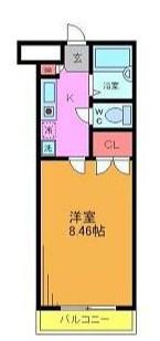 クレオ舞浜A(1K/3階)の間取り写真