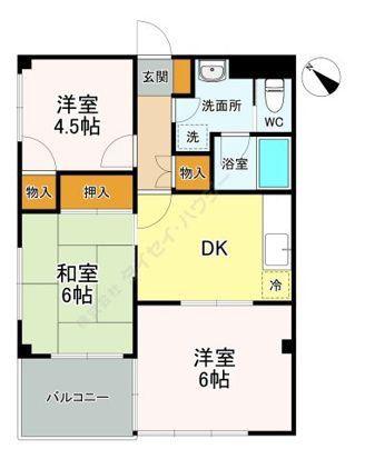 スカイホーム本郷(3DK/4階)の間取り写真