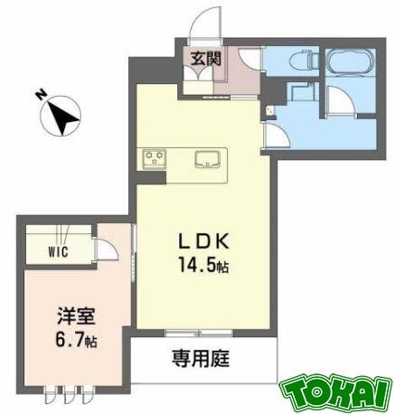 SHAMAISON MATSUSAKACASTLE(1LDK/1階)の間取り写真