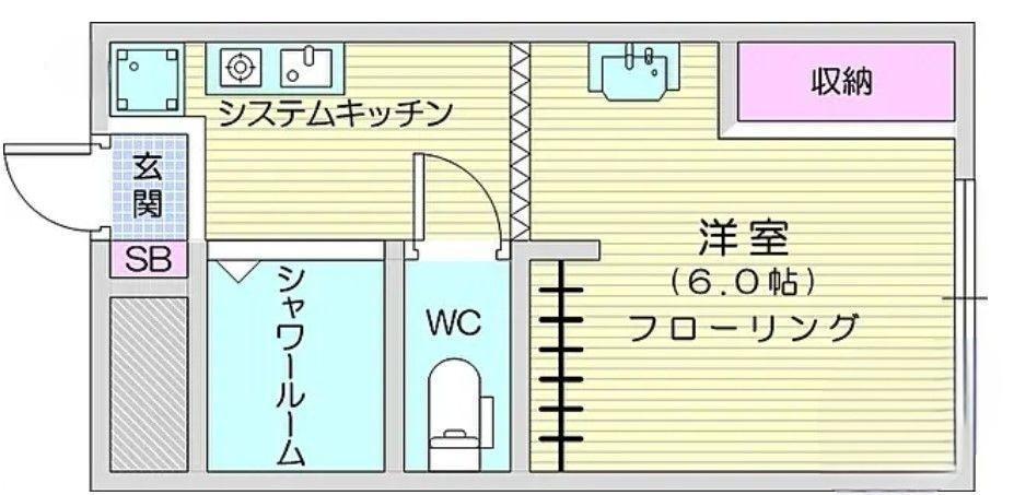 丘とそよ風のラ・フルール(1K/1階)の間取り写真