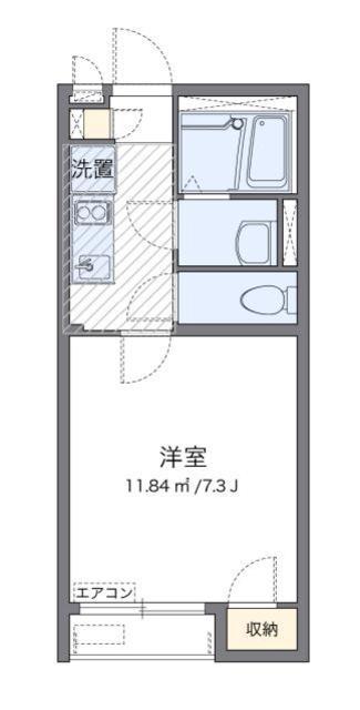 クレイノディン カント(1K/1階)の間取り写真