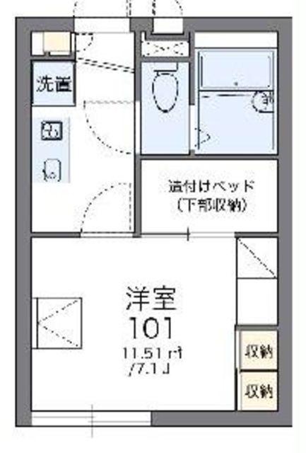 レオパレスパステロ(1K/2階)の間取り写真