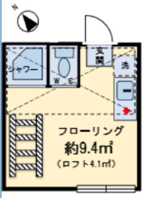 フェリスウイング(ワンルーム/2階)の間取り写真