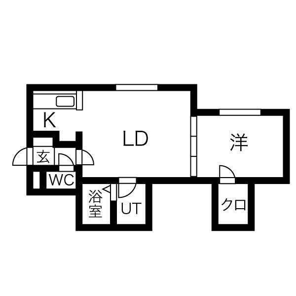 ノーマルヒル菊水B棟(1LDK/3階)の間取り写真