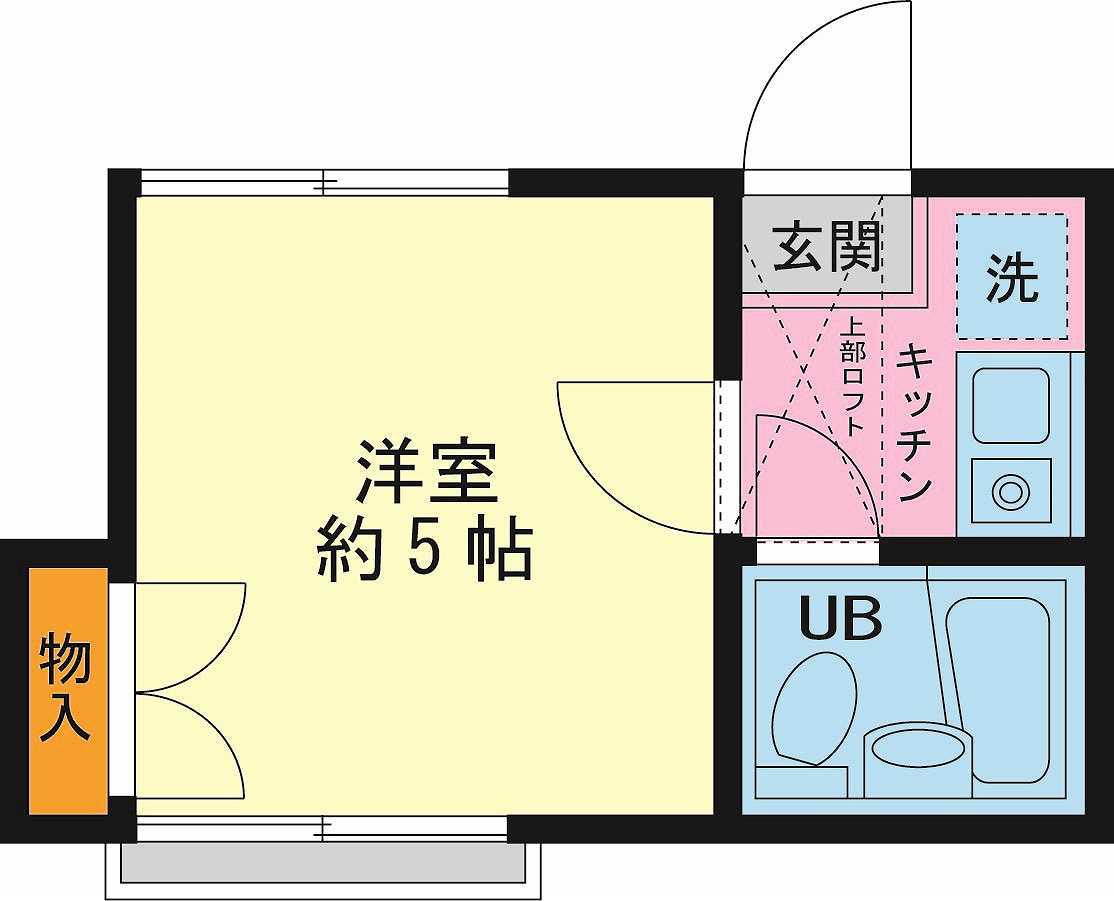 ウエストコート伊勢町(1K/2階)の間取り写真
