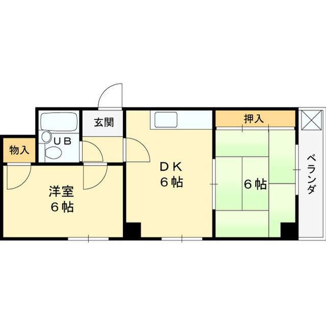 大和田ローズマンション(2DK/2階)の間取り写真