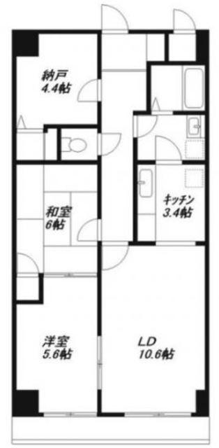 ヒルトップいぶき野(2SLDK/2階)の間取り写真