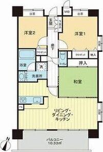 ライオンズマンション北六番丁(3LDK/7階)の間取り写真