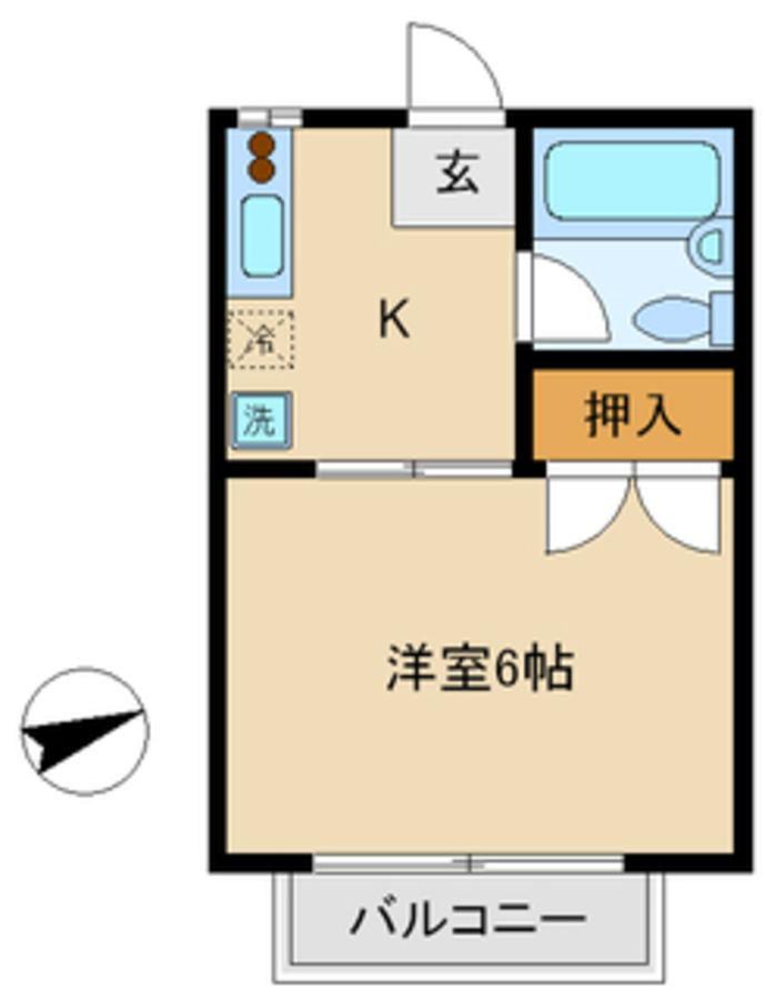 ハイム吉久NO.1(1K/1階)の間取り写真