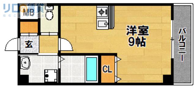 リセスコートII(ワンルーム/3階)の間取り写真
