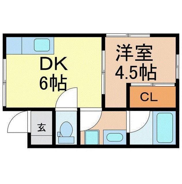 みなとまちハウス(1DK/1階)の間取り写真