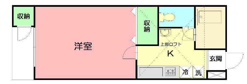 湘南サンライズガーデンV(1K/2階)の間取り写真