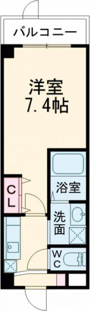ジェンシア放出(1K/3階)の間取り写真