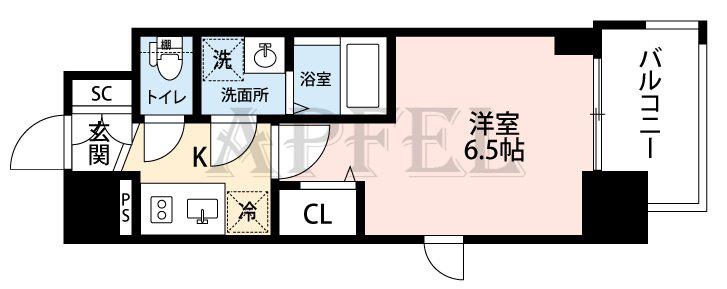 エスリード大阪CENTRAL AVENUE(1K/12階)の間取り写真