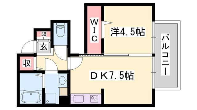 ジュネスSハイムII(1DK/1階)の間取り写真