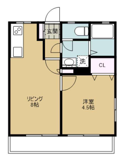 藤パナハイツ(1LDK/2階)の間取り写真