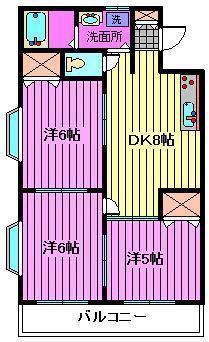 グリッター(3DK/5階)の間取り写真