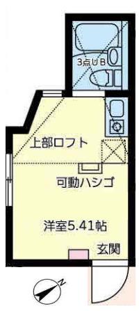 ユナイト和田町スウィーツアンサンブル(ワンルーム/2階)の間取り写真