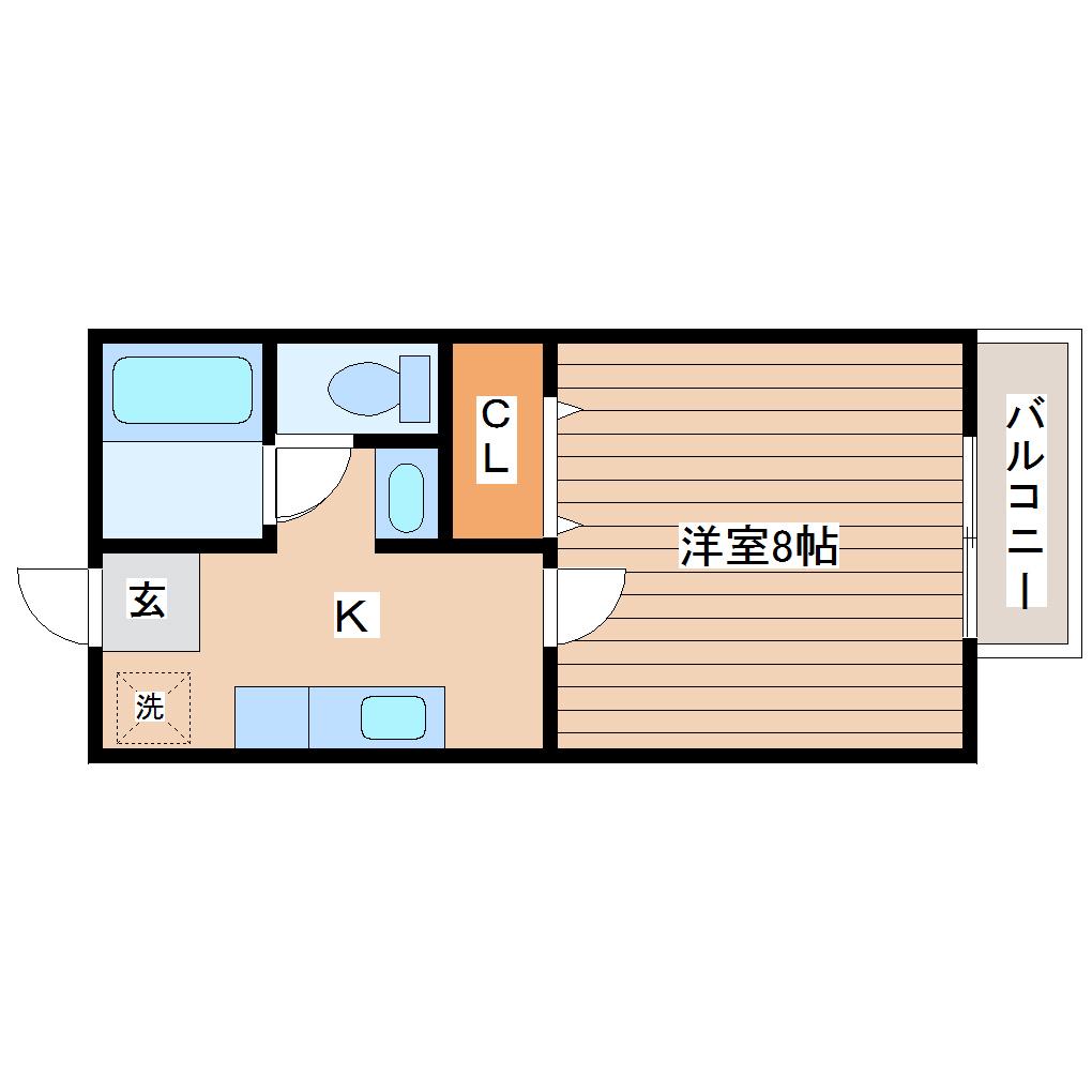 TOMO新寺(1K/2階)の間取り写真