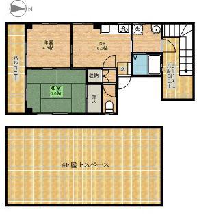 東ビル(2DK/3階)の間取り写真