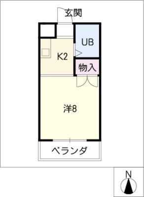 カスティーヌ千代田(1K/5階)の間取り写真