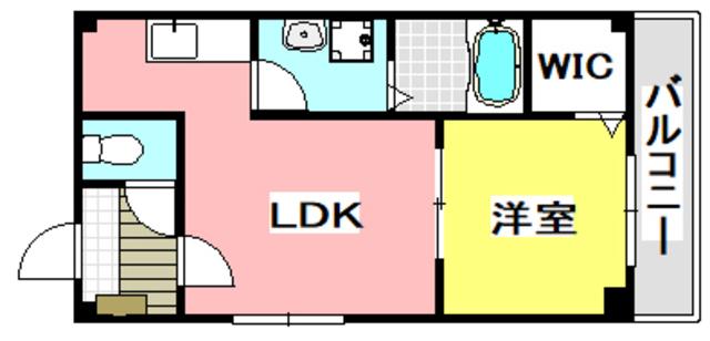 シナジー茨木(1LDK/4階)の間取り写真