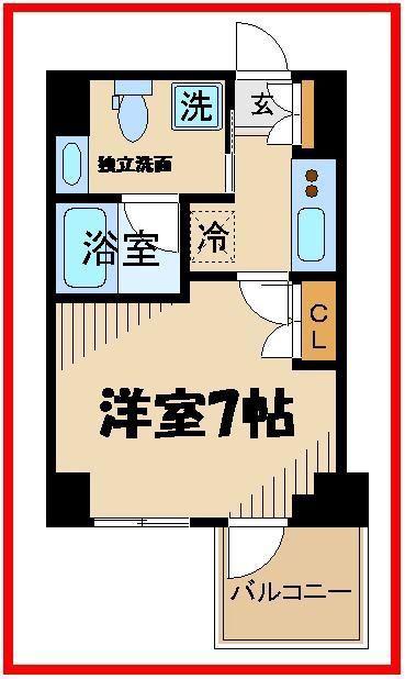 ステージグランデ府中東(1K/1階)の間取り写真