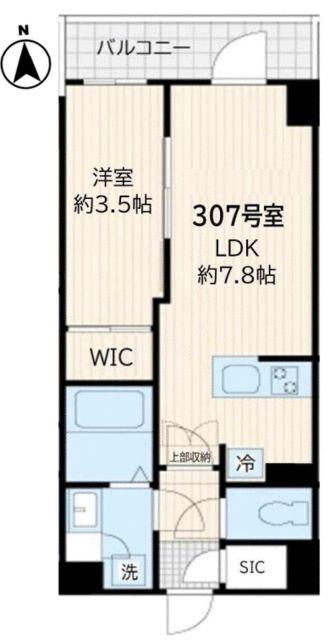 アルカンシエル新宿大京町(1LDK/3階)の間取り写真