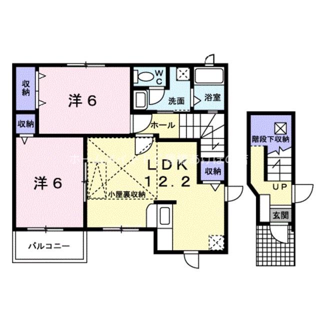 シャトーラプラージュB(2LDK/2階)の間取り写真