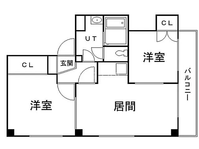 コーポN44(2LDK/3階)の間取り写真