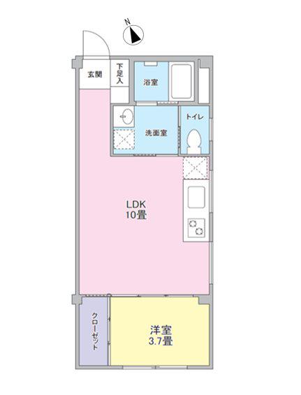 AMUSE NEGISHI(1LDK/1階)の間取り写真