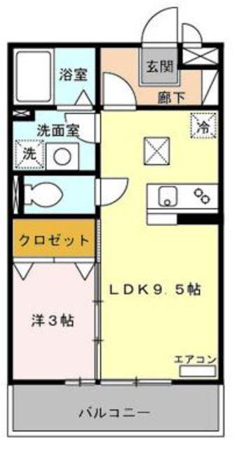 ヴィラオーヤ(1LDK/1階)の間取り写真