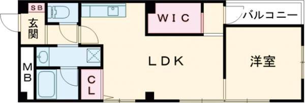 エクラシア春日野(1LDK/4階)の間取り写真