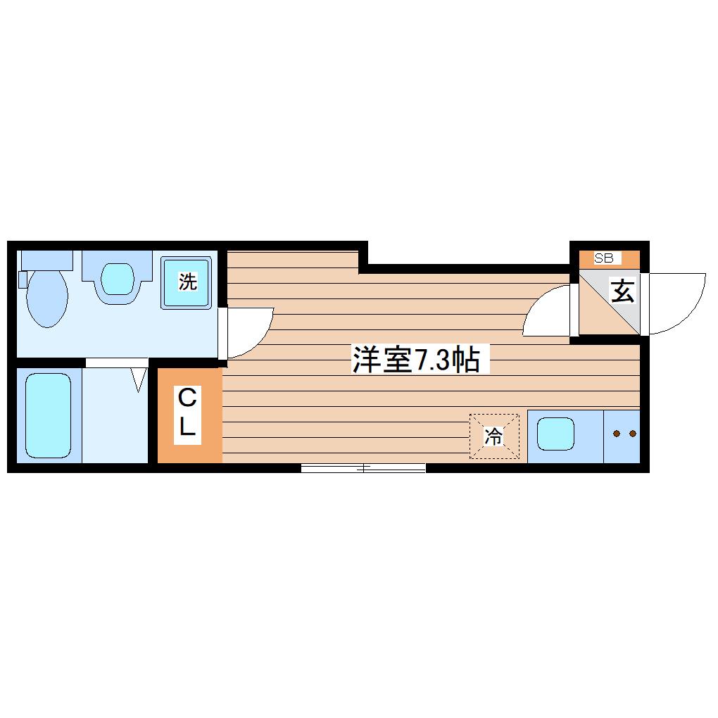 GIGI北四番丁(ワンルーム/2階)の間取り写真