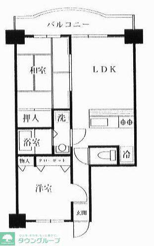さがみ野ダイヤモンドマンション(2LDK/4階)の間取り写真