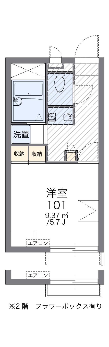 レオパレス高砂荒井(1K/2階)の間取り写真