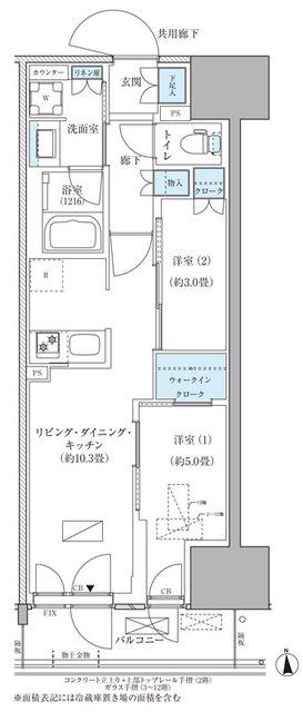 パークアクシス品川天王洲アイル(2LDK/11階)の間取り写真