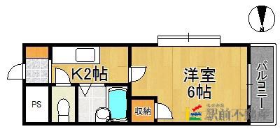 プレアール国分(1K/3階)の間取り写真