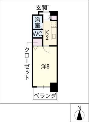 CK錦レジデンス(1K/6階)の間取り写真