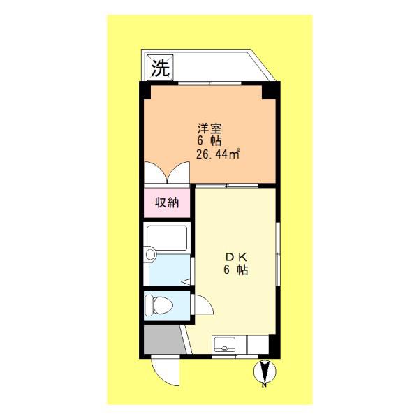 ルナパークA(1DK/3階)の間取り写真