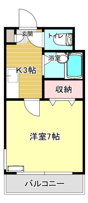リヴェール東谷山(1K/4階)の間取り写真