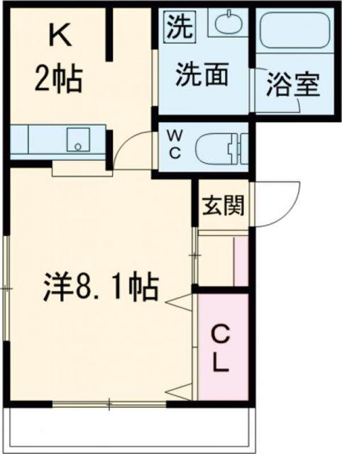 PINE HILL HOUSE(1K/2階)の間取り写真