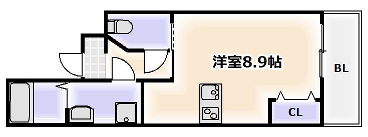 ロイヤルフィオーレあびこ(ワンルーム/3階)の間取り写真