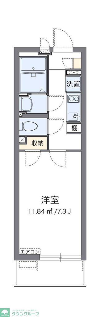 クレイノポスタ(1K/2階)の間取り写真