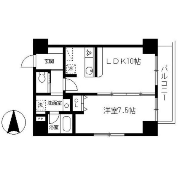 リオヴェルジュ(1LDK/3階)の間取り写真