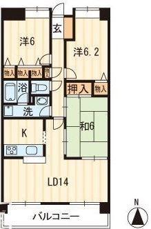 クレールII(3LDK/1階)の間取り写真