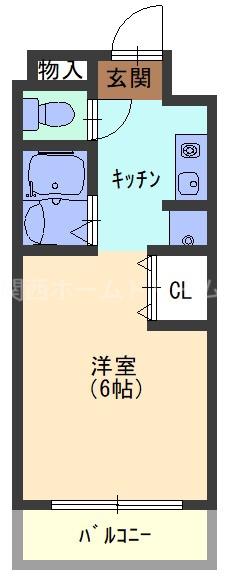 エスポアールはしば(1K/2階)の間取り写真